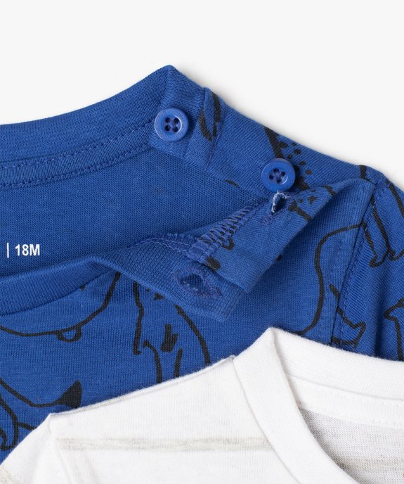 Tee-shirt bébé garçon à manches courtes (lot de 3) vue2 - GEMO(BEBE DEBT) - GEMO