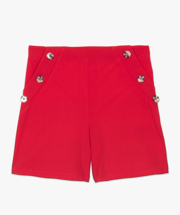 Short femme ample taille haute à pont boutonné vue4 - GEMO(FEMME PAP) - GEMO