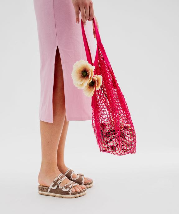 Mules à semelle plateforme et larges brides brodées femme - 5 Miles vue7 - 5 MILES - GEMO