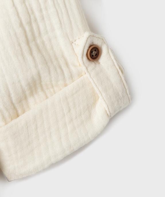 Chemise col rond en gaze de coton à manches retroussables bébé garçon vue4 - GEMO(BEBE DEBT) - GEMO