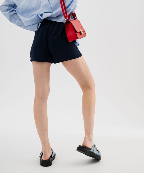Short fluide avec taille élastique et ceinture fine femme vue3 - GEMO(FEMME PAP) - GEMO