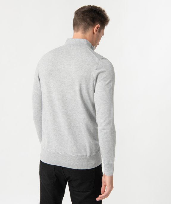 Pull homme en maille fine avec col camionneur vue3 - GEMO (HOMME) - GEMO