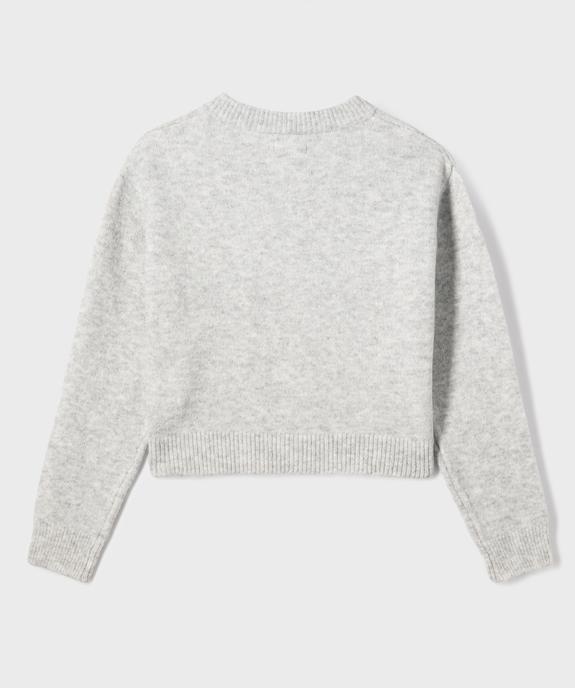 Gilet en maille coupe ample et courte fille vue3 - GEMO (JUNIOR) - GEMO