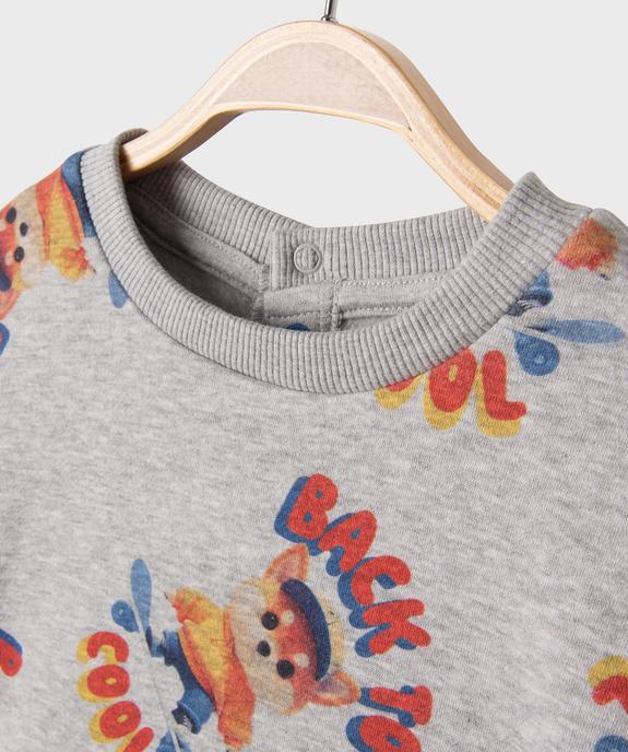 Sweat en molleton chiné imprimé all over bébé garçon vue2 - GEMO 4G BEBE - GEMO
