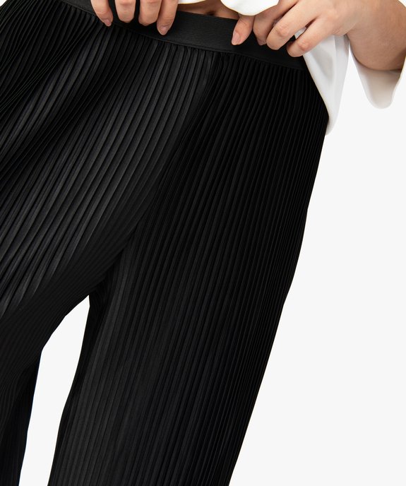 Pantalon femme en maille plissée coupe large vue3 - GEMO (G TAILLE) - GEMO