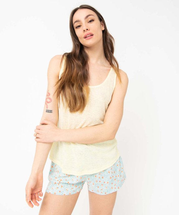 Débardeur de nuit femme en maille viscose flammée souple vue1 - GEMO(HOMWR FEM) - GEMO