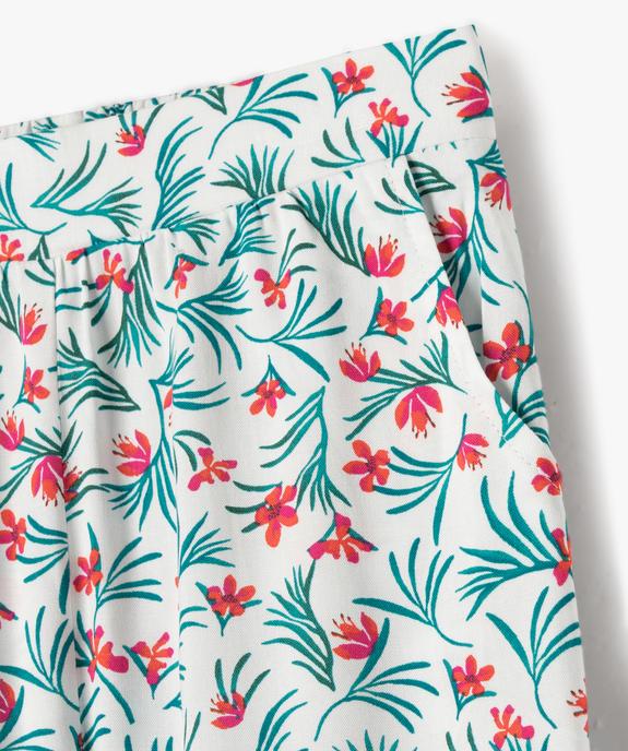 Pantalon fluide imprimé fleuri fille vue2 - GEMO 4G FILLE - GEMO