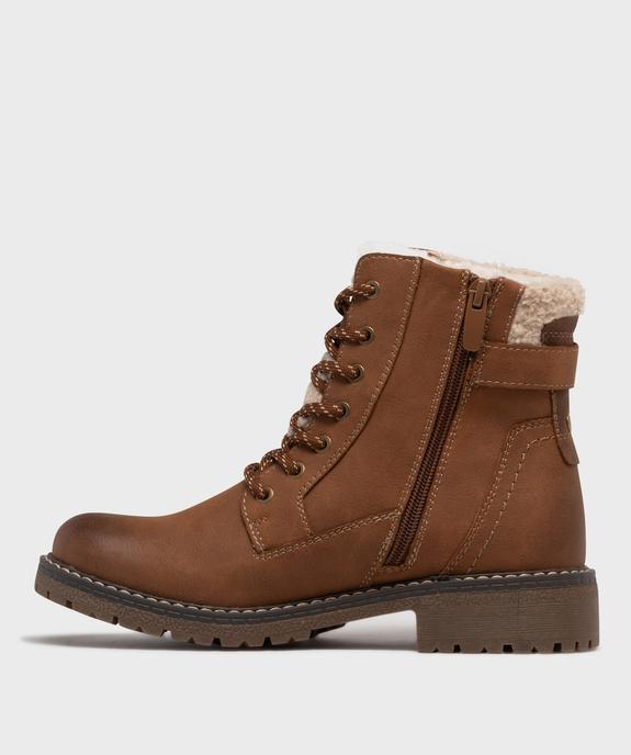 Boots fourrés à lacets et zip intérieur femme - Valentina Baldano vue3 - VALENTINA BALDA - GEMO