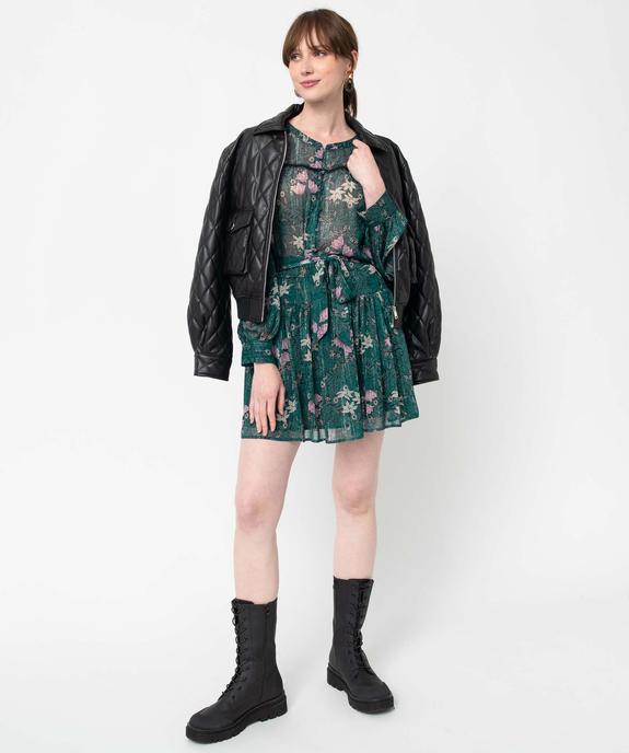Blouse femme en voile à manches longues vue5 - GEMO(FEMME PAP) - GEMO