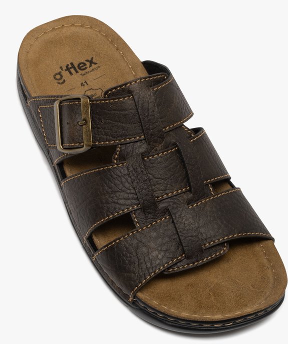 Mules confort à larges brides et semelle intérieure cuir moelleuse homme vue5 - G'FLEX - GEMO