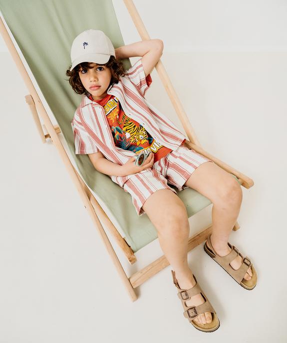 Chemise manches courtes à rayures garçon vue5 - GEMO 4G GARCON - GEMO