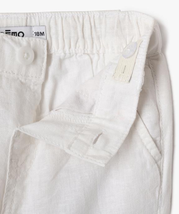 Ensemble 2 pièces en lin chemise + short bébé garçon vue3 - GEMO 4G BEBE - GEMO