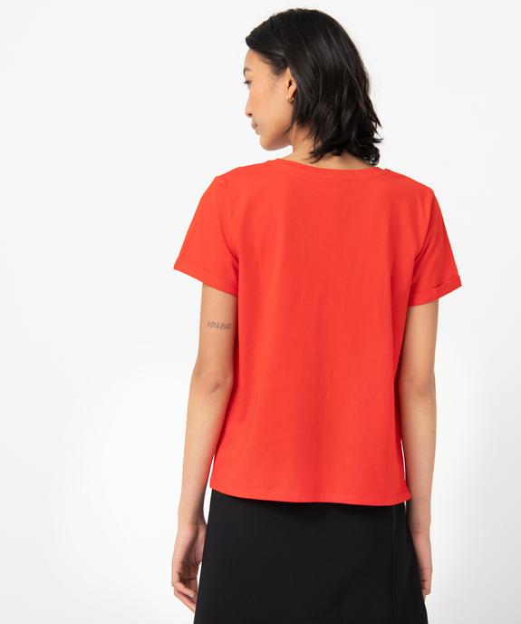 Tee-shirt femme à manches courtes spécial Noël vue3 - GEMO(FEMME PAP) - GEMO