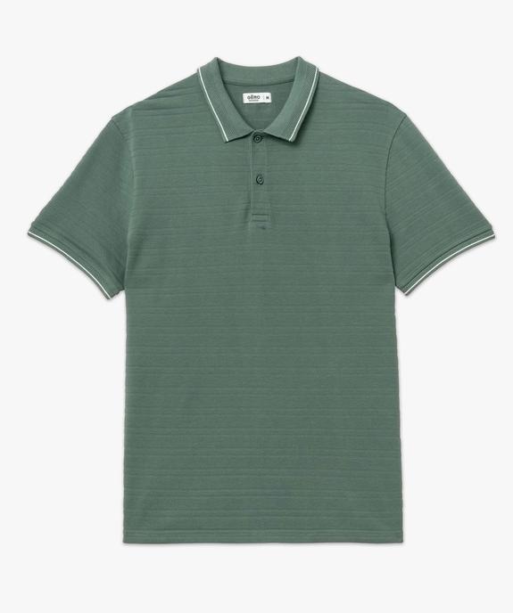 Polo à manches courtes effet rayé homme vue4 - GEMO 4G HOMME - GEMO