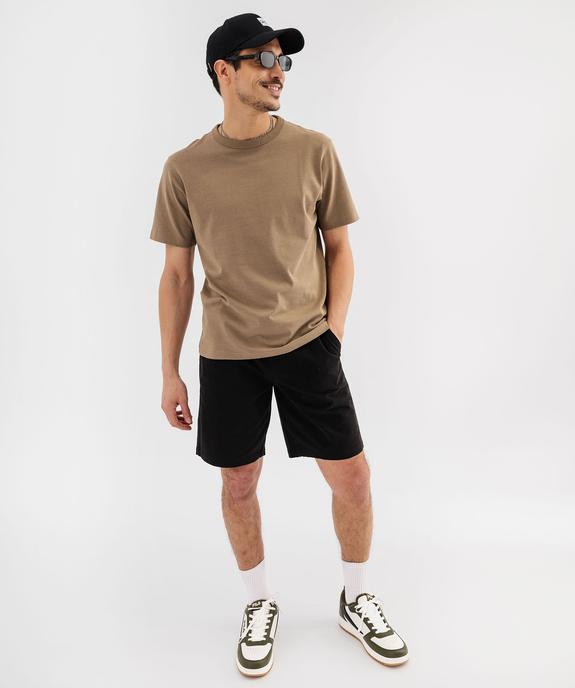 Tee-shirt manches courtes en coton uni homme vue4 - GEMO (HOMME) - GEMO