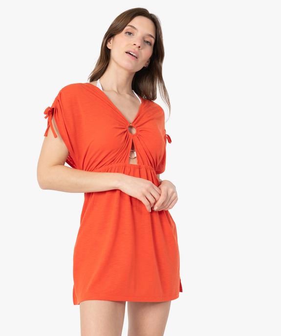 Robe de plage femme à double décolleté en V vue1 - GEMO (PLAGE) - GEMO