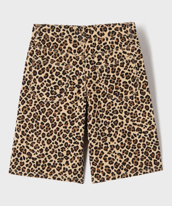 Bermuda en jean imprimé léopard fille vue5 - GEMO 4G FILLE - GEMO