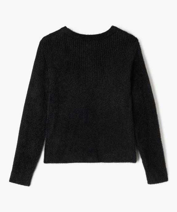 Pull en maille duveteuse à col rond fille vue3 - GEMO (JUNIOR) - GEMO