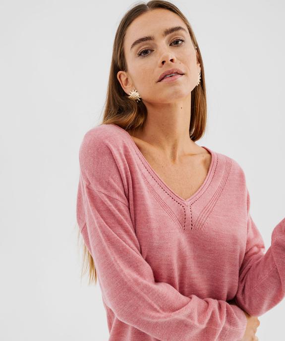 Pull col V en fine maille fluide femme vue2 - GEMO(FEMME PAP) - GEMO