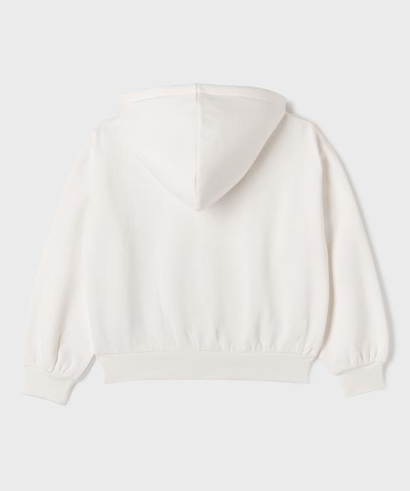 Sweat zippé à capuche en molleton imprimé fille vue3 - GEMO 4G FILLE - GEMO