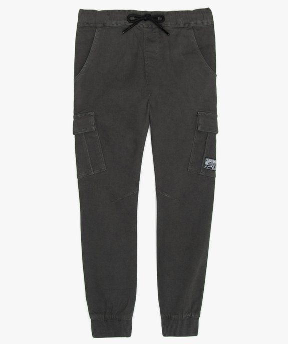 Pantalon garçon coupe cargo avec poches latérales vue1 - GEMO (ENFANT) - GEMO