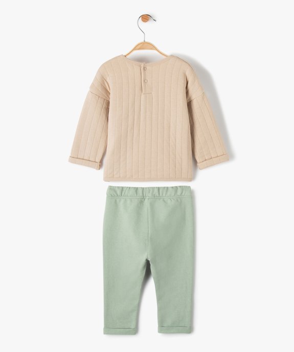 Ensemble bébé garçon 2 pièces pull + pantalon en maille vue4 - GEMO(BEBE DEBT) - GEMO