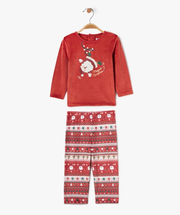 Pyjama en velours 2 pièces spécial Noël bébé garçon vue1 - GEMO(BB COUCHE) - GEMO