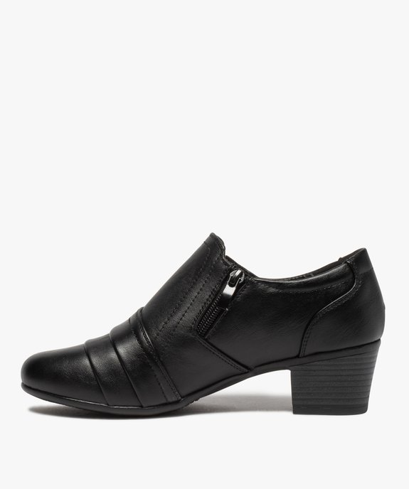 Escarpins femme confort unis avec dessus plissé vue3 - GEMO (CONFORT) - GEMO