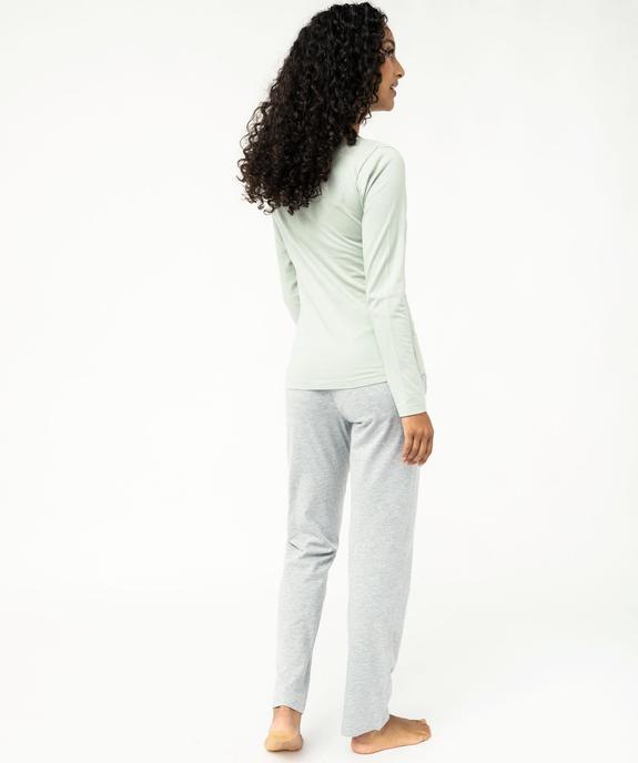 Pyjama bicolore avec motif femme vue3 - GEMO 4G FEMME - GEMO
