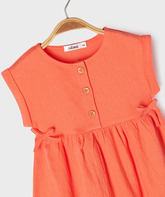 Robe bébé fille avec haut boutonné et jupe large vue2 - GEMO(BEBE DEBT) - GEMO
