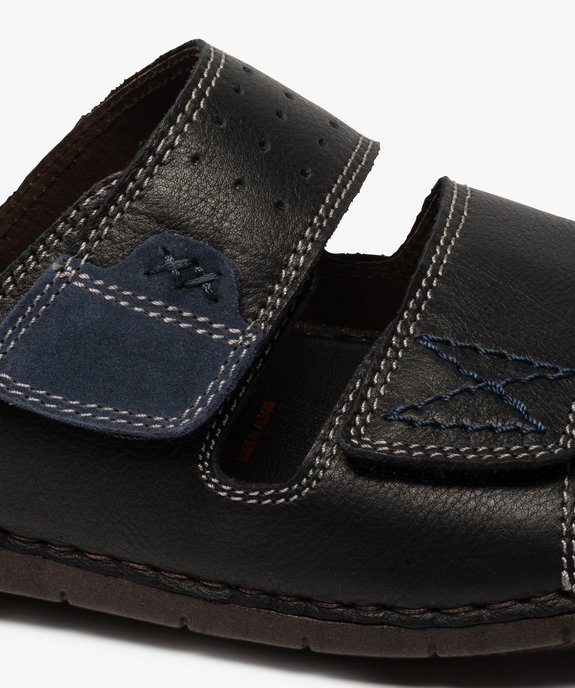 Sandales homme mules dessus et intérieur cuir vue6 - ZEN AIR - GEMO