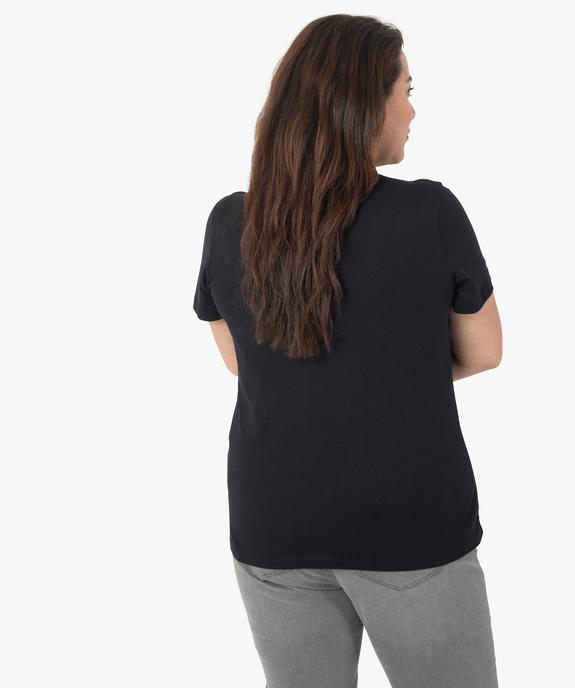 Tee-shirt femme grande taille à col V et manches courtes vue3 - GEMO (G TAILLE) - GEMO