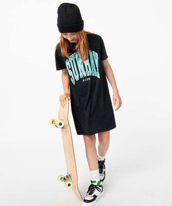 Robe fille forme tee-shirt avec imprimé patiné vue1 - GEMO (JUNIOR) - GEMO