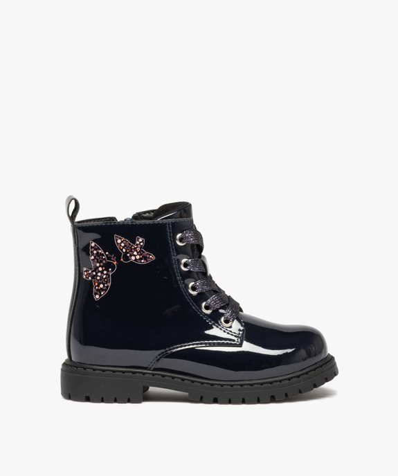 Boots vernis fille avec motifs oiseaux du 25 au 30 vue1 - GEMO (ENFANT) - GEMO
