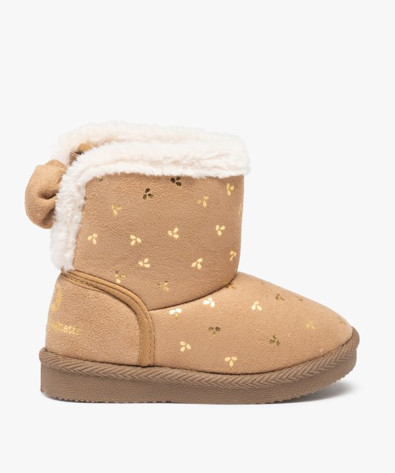 Boots fourrées fille en suédine motif métallisé - LuluCastagnette vue1 - LULU CASTAGNETT - GEMO