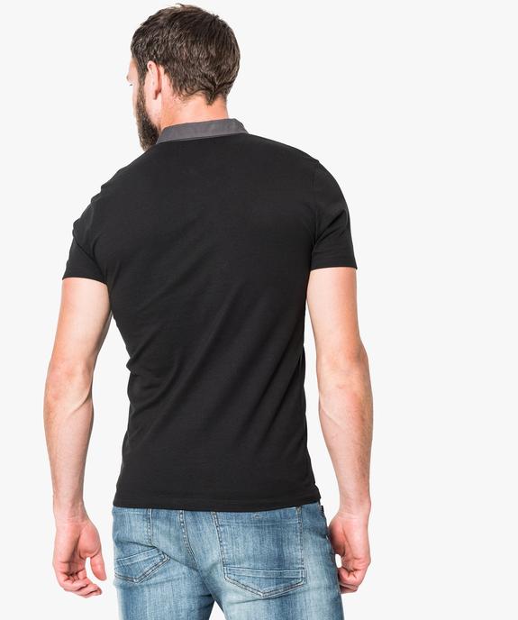 Polo à manches courtes col chemise vue3 - GEMO (HOMME) - GEMO