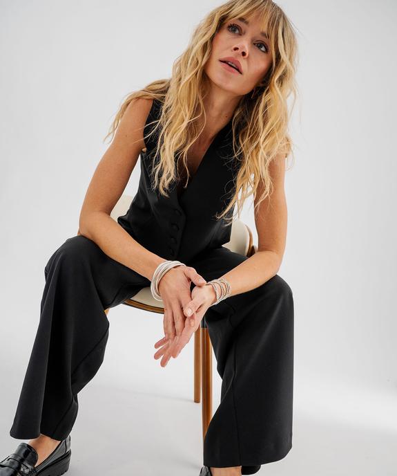 Pantalon large et souple à ceinture élastique femme vue7 - GEMO(FEMME PAP) - GEMO