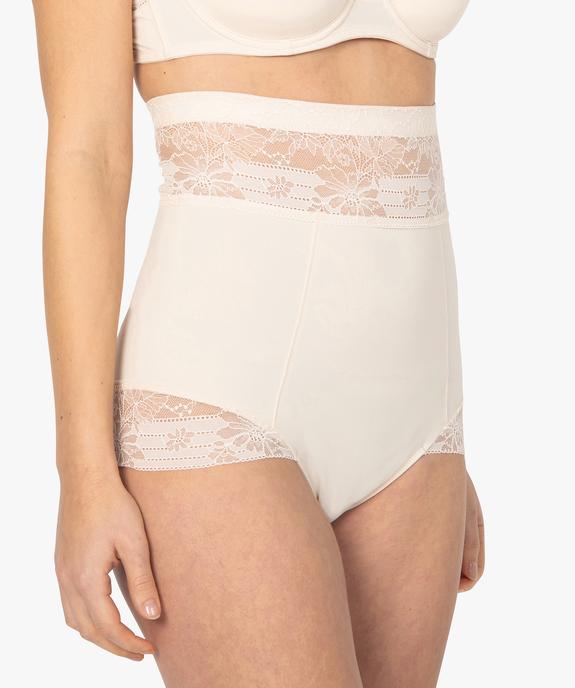 Culotte femme gainante taille très haute en microfibre et dentelle vue1 - GEMO(HOMWR FEM) - GEMO