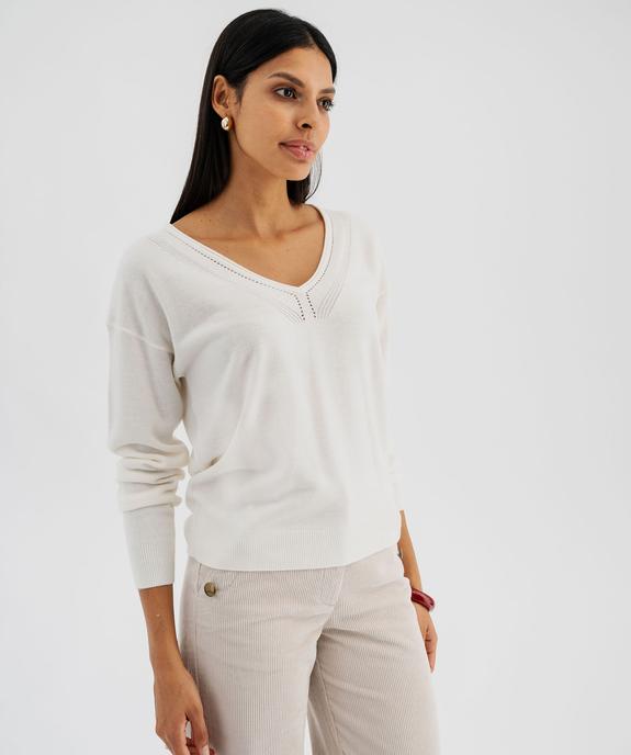 Pull col V en fine maille fluide femme vue1 - GEMO(FEMME PAP) - GEMO