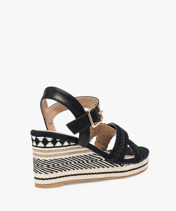 Sandales femme à talon compensé et brides tressées vue4 - GEMO(URBAIN) - GEMO