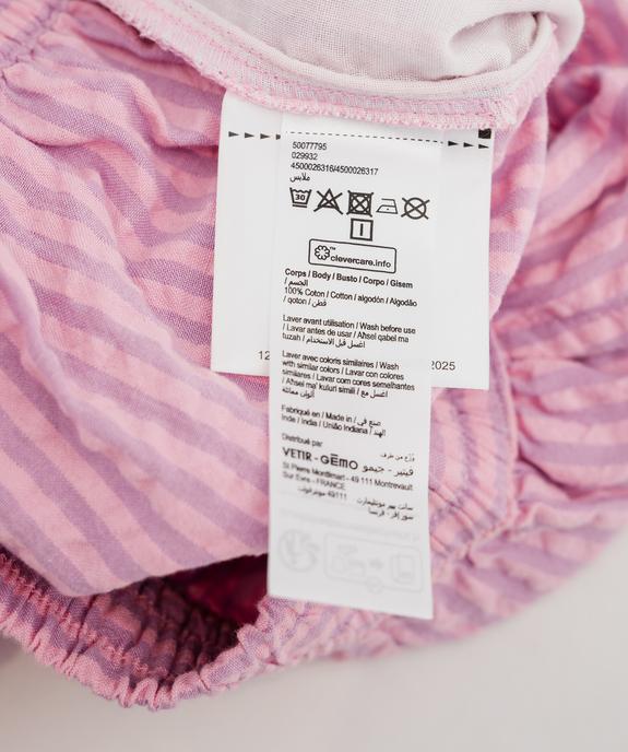 Pantalon ample en coton gaufré avec taille élastique femme vue5 - GEMO(FEMME PAP) - GEMO