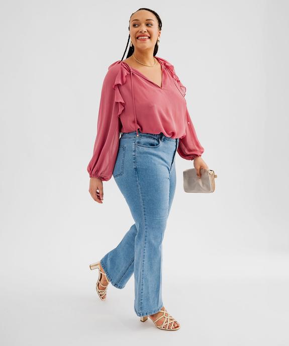 Jean Flare extensible taille normale femme grande taille vue4 - GEMO (G TAILLE) - GEMO