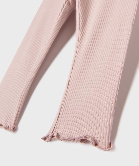 Legging en maille côtelée et finitions froncées bébé fille vue2 - GEMO 4G BEBE - GEMO