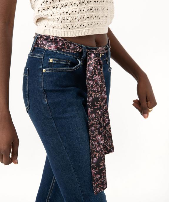 Jean Regular stretch avec ceinture foulard femme vue2 - GEMO 4G FEMME - GEMO
