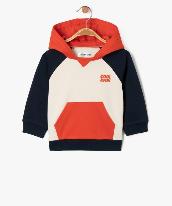 Sweat à capuche et poche kangourou facile à enfiler bébé garçon vue1 - GEMO(BEBE DEBT) - GEMO