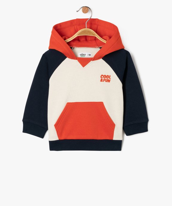 Sweat à capuche et poche kangourou facile à enfiler bébé garçon vue1 - GEMO(BEBE DEBT) - GEMO