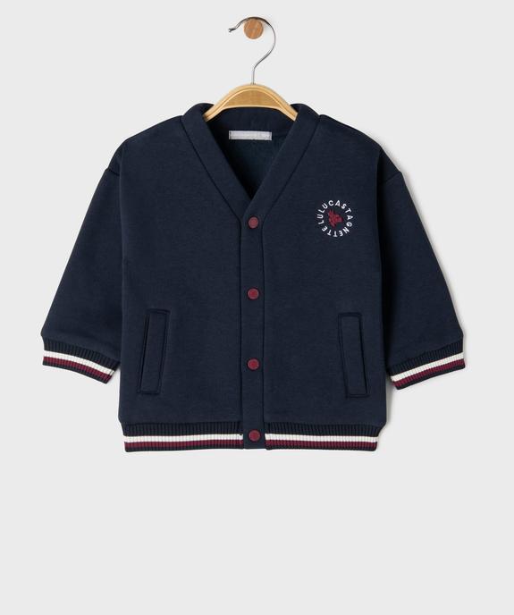 Sweat pressionné à col V bébé garçon – LuluCastagnette vue1 - LULU CASTAGNETTE G4G D - GEMO