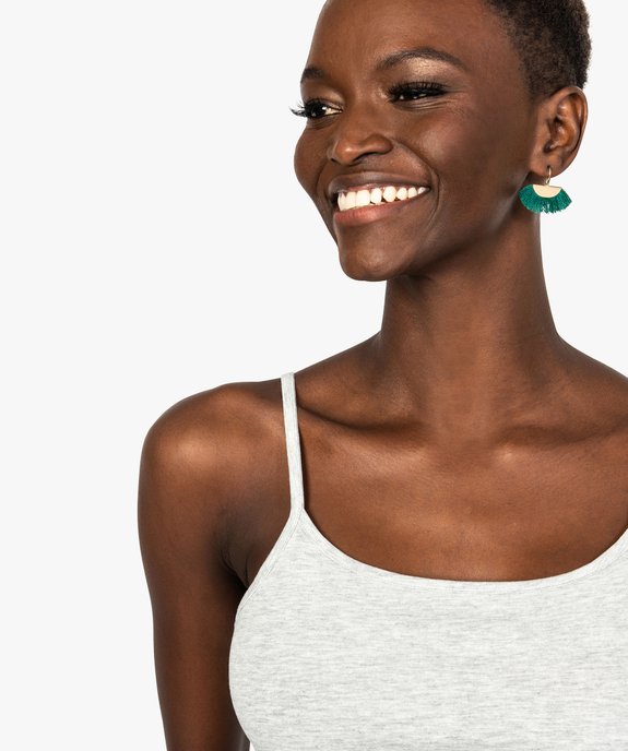 Top en coton stretch  pour femme avec fines bretelles vue2 - GEMO (MAILLE) - GEMO