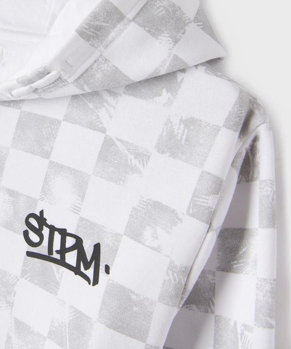 Sweat à capuche à motifs damier garçon vue2 - GEMO 4G GARCON - GEMO