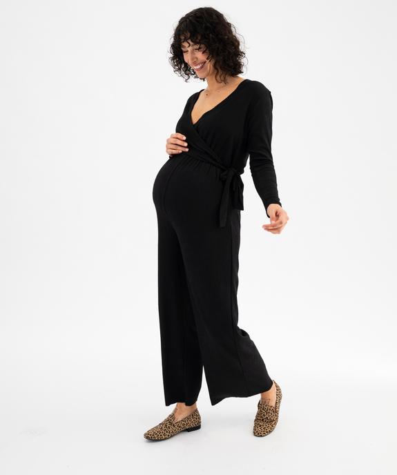 Combinaison pantalon spéciale grossesse avec haut cache-coeur vue1 - GEMO 4G MATERN - GEMO